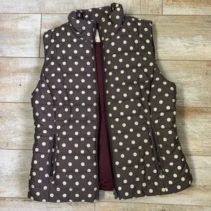Loft  polka dot puffy vest XS